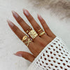 Jewelry Alloy Geometric Exaggerated Asymmetrical Open Ring Set Electroplating Niche Style