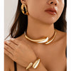 Jewelry Alloy Geometric Exaggerated Electroplated Water Drop Open Bracelet