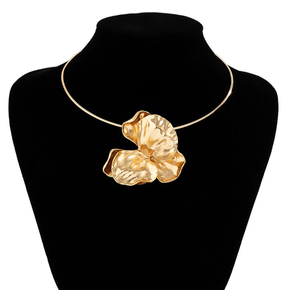 Jewelry Alloy Geometric Flower Metal Choker Collar Necklace For Women