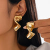 Jewelry Alloy Geometric Folding Water Drop Pendant Earrings Electroplating