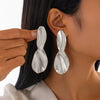 Jewelry Alloy Geometric Folding Water Drop Pendant Earrings Electroplating