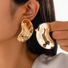 Jewelry Alloy Geometric Folding Water Drop Pendant Earrings Electroplating