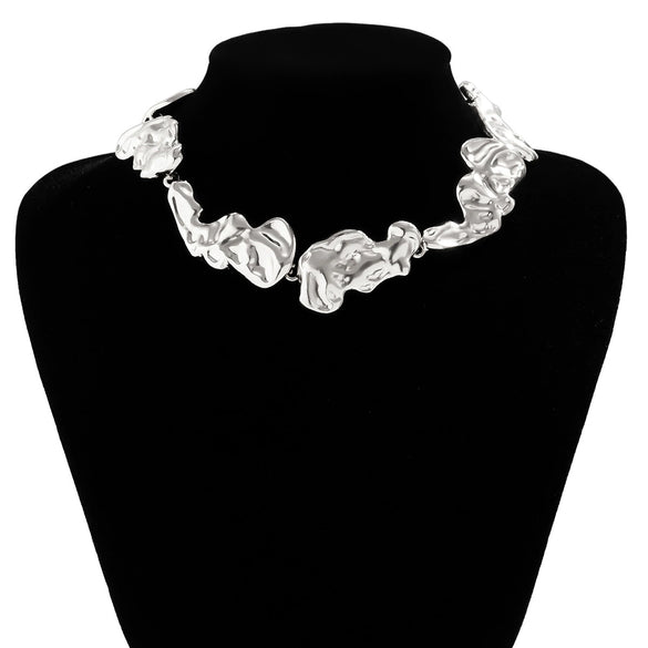 Jewelry Alloy Geometric Handmade Chain Irregular Collar Choker Lava Necklace For Women