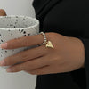 Jewelry Alloy Geometric Heartshaped Electroplated Ring For Women