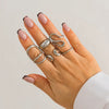 Jewelry Alloy Geometric Irregular Arc Ring Electroplating For Women