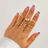 Jewelry Alloy Geometric Irregular Arc Ring Electroplating For Women