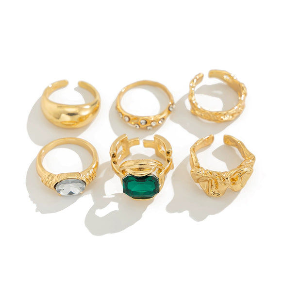Jewelry Alloy Geometric Irregular Ring Electroplated Fashion Retro