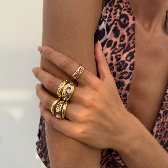 Jewelry Alloy Geometric Irregular Ring Electroplated Fashion Retro