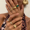 Jewelry Alloy Geometric Irregular Ring Electroplated Fashion Retro