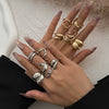Jewelry Alloy Geometric Irregular Smooth Ring With Electroplating