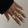 Jewelry Alloy Geometric Irregular Smooth Ring With Electroplating