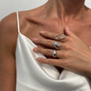 Jewelry Alloy Geometric Irregular Water Drops Opening Ring Electroplating For Women