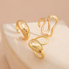 Jewelry Alloy Geometric Irregular Water Drops Opening Ring Electroplating For Women