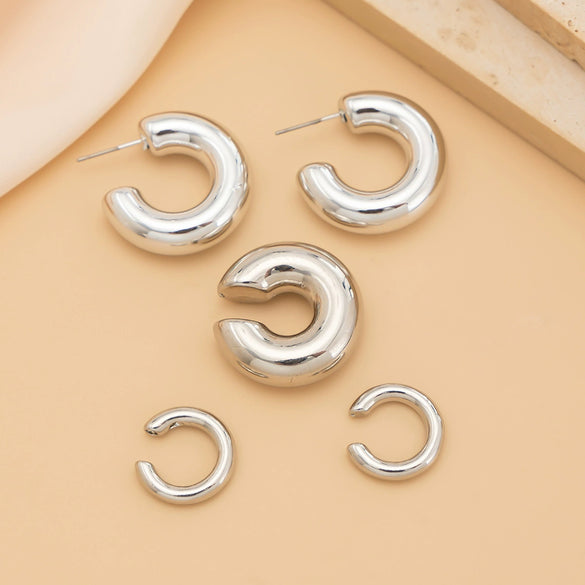 Jewelry Alloy Geometric Minimalist Electroplated Ear Clip Suit