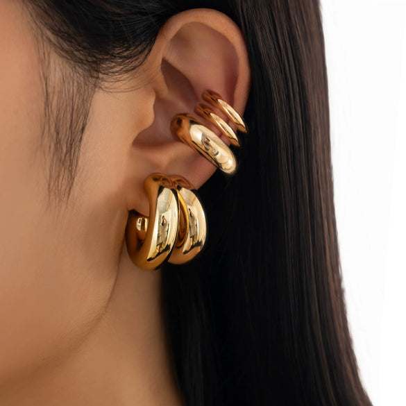 Jewelry Alloy Geometric Minimalist Electroplated Ear Clip Suit