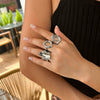 Jewelry Alloy Geometric Oshaped Electroplated Ring Set
