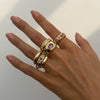 Jewelry Alloy Geometric Oval Chain Necklace And Ring Set Electroplated