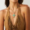 Jewelry Alloy Geometric Pendant Clavicle Chain With Electroplating For Women