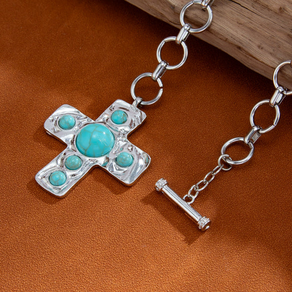Jewelry Alloy Geometric Pendant Clavicle Chain With Electroplating For Women