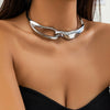 Jewelry Alloy Geometric Punk Style Buckle Collar Clavicle Chain Choker For Women