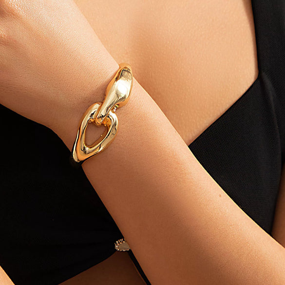 Jewelry Alloy Geometric Punk Style Buckle Collar Clavicle Chain Choker For Women