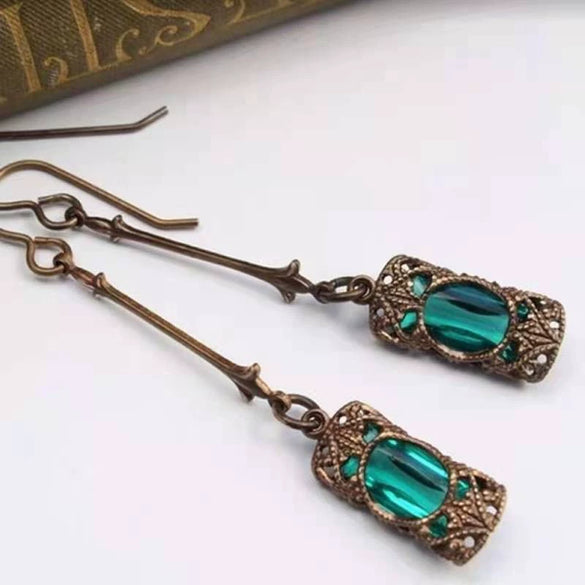 Jewelry Alloy Geometric Retro Long Tassel Spike Electroplated Earrings For Women