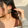 Jewelry Alloy Geometric Retro Simple Irregular Pleated Electroplating Women's Earrings