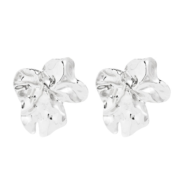Jewelry Alloy Geometric Retro Simple Irregular Pleated Electroplating Women's Earrings