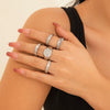 Jewelry Alloy Geometric Ring With Flower Pattern Punk Style Electroplating For Women