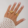 Jewelry Alloy Geometric Simple Style Water Drop Open Ring Electroplating For Women