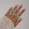 Jewelry Alloy Geometric Simple Style Water Drop Open Ring Electroplating For Women