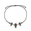 Jewelry Alloy Geometric Skull Pendant Collarbone Necklace Dark Style Electroplating Leather Wax Thread Chain For Women