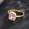 Jewelry Alloy Geometric Square Light Luxury Open Ring For Women Electroplated
