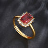 Jewelry Alloy Geometric Square Light Luxury Open Ring For Women Electroplated