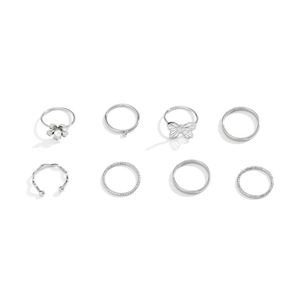 Jewelry Alloy Geometric Star Moon Diamond Ring Bracelet Set