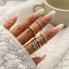 Jewelry Alloy Geometric Star Moon Diamond Ring Bracelet Set