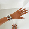 Jewelry Alloy Geometric Style Irregular Round Bead Bracelet And Spiral Pendant Necklace With Electroplating