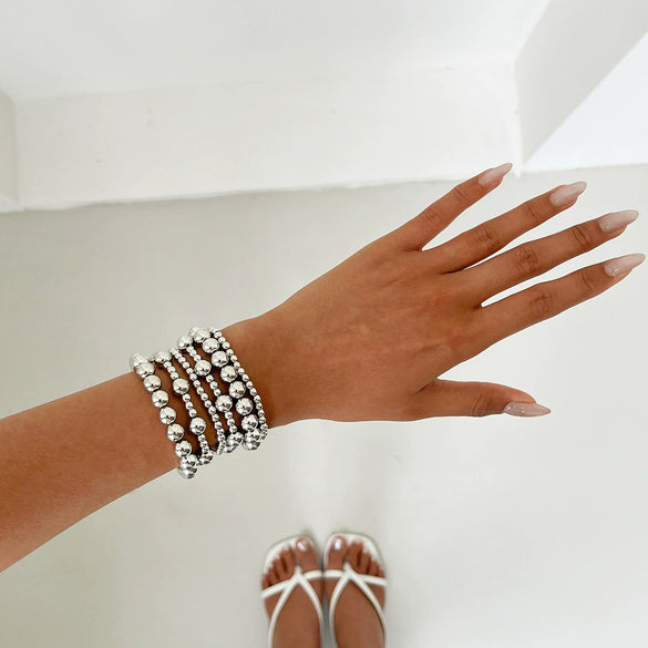 Jewelry Alloy Geometric Style Irregular Round Bead Bracelet And Spiral Pendant Necklace With Electroplating