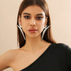 Jewelry Alloy Geometric Triangle Elbow Stud Earrings Electroplating For Women