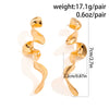 Jewelry Alloy Geometric Ushaped Spiral Stud Earrings For Women Electroplated