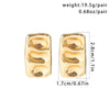 Jewelry Alloy Geometric Ushaped Spiral Stud Earrings For Women Electroplated