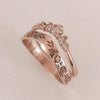 Jewelry Alloy Geometric Vshaped Garland Engagement Wedding Ring Set For Ladies With Electroplating