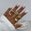 Jewelry Alloy Geometric Water Drop Hug Open Ring Electroplating For Women