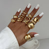 Jewelry Alloy Geometric Water Drop Hug Open Ring Electroplating For Women