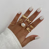 Jewelry Alloy Geometric Water Drop Hug Open Ring Electroplating For Women