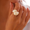 Jewelry Alloy Geometric Water Drop Hug Ring Electroplating