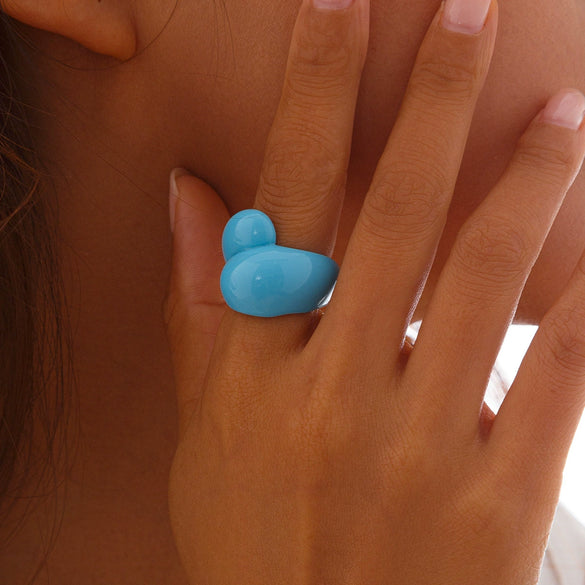 Jewelry Alloy Geometric Water Drop Hug Ring Electroplating