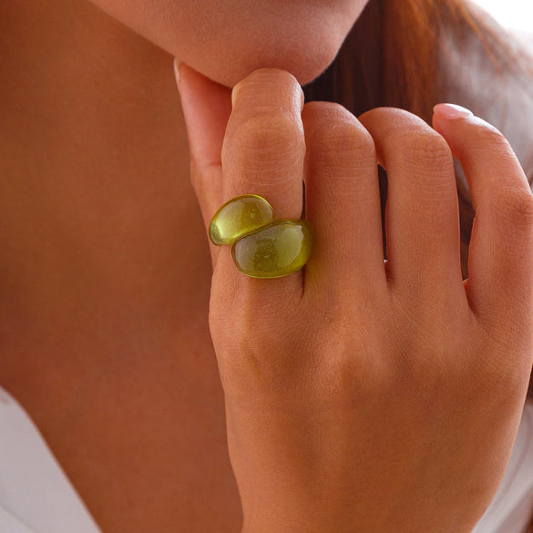 Jewelry Alloy Geometric Water Drop Hug Ring Electroplating
