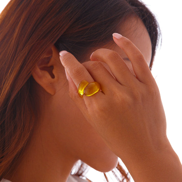Jewelry Alloy Geometric Water Drop Hug Ring Electroplating