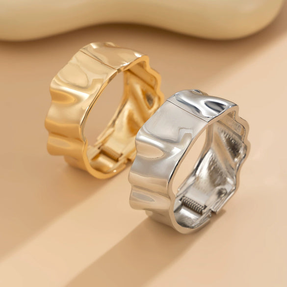 Jewelry Alloy Glossy Spring Bracelet Set Fashion Geometric Electroplating Design